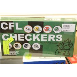 CFL LOGO CHECKERS ( NEW IN BOX )