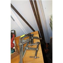 THREE PIPE CLAMPS & THREE BESSY CLAMPS