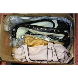 BOX OF HANDBAGS