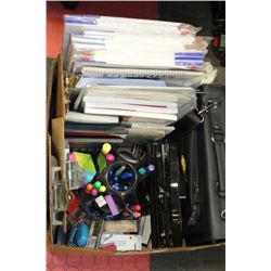 LARGE BOX OF OFFICE/SCHOOL SUPPLIES