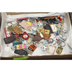 FLAT OF COLLECTIBLE KEYCHAINS
