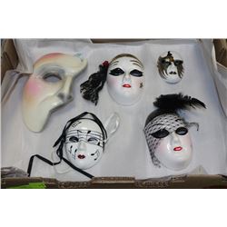 FLAT OF PIERROT HANGING MASKS