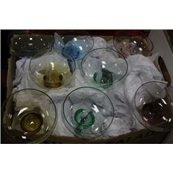 SET OF 8 COLOURED MARGARITA GLASSES
