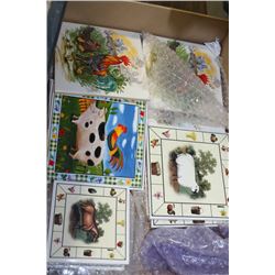 BOX OF DECORATIVE WALL TILES