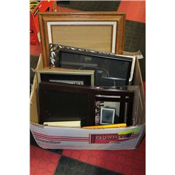 BOX OF VARIOUS SIZE DECORATIVE FRAMES