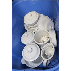 LARGE TOTE OF STONEWARE