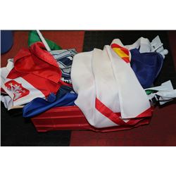 BOX OF VEHICLE FLAGS