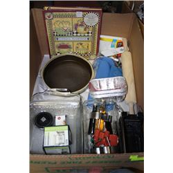 BOX W/ BAKING DISHES & ACCESSORIES INCLUDING