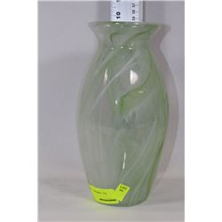WHITE AND GREEN ART GLASS VASE