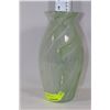 Image 1 : WHITE AND GREEN ART GLASS VASE