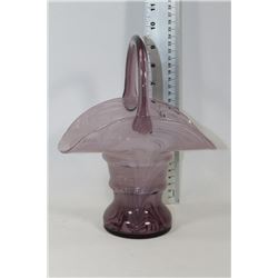 PURPLE ART GLASS BASKET