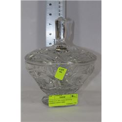 HAND CUT 24% LEAD CRYSTAL LIDDED CANDY DISH