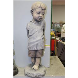PAINTED BOY CONCRETE STATUE