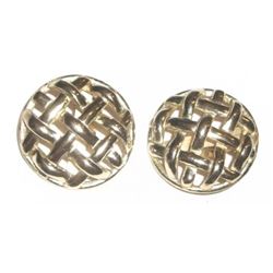 Vintage Begère Braided Patterned Clip-On Earrings