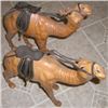 Image 3 : 2 COLLECTIBLE LEATHER CAMELS WITH LEATHER SADDLES-THEY STAND APPROX 10 INCHES HIGH!!
