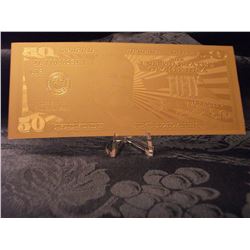 US GOLD FOIL $50.00 BANK NOTE (L118-1)