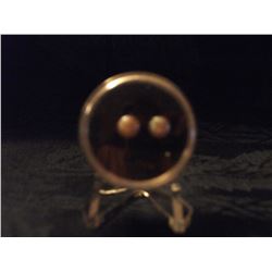PEACH PEARL STUD EARRINGS (L118-10)