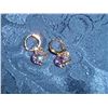 Image 1 : 14K YELLOW GOLD FILLED AMETHYST ZIRCON EARRINGS (L118-13)