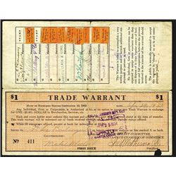 Santa Cruz Trade Warrant, 1933