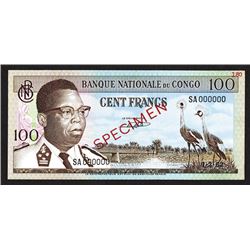 Banque Nationale du Congo, 1961 Issue.