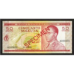 Banque Nationale du Congo, 1967 Issue.