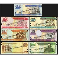 Banco Central de la Republica Dominicana Specimen Banknotes