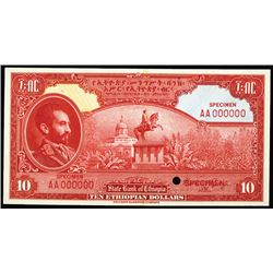 State Bank of Ethiopia, ND (1945) Color Trial Specimen.