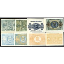 Kingdom of Greece (Resumed) - 1944 Issue Progress Proof Group of 8.