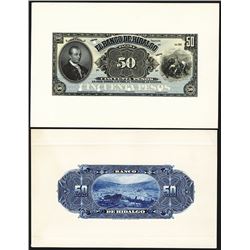 Banco De Hidalgo, 190x, 1902-09 Banknote Proofs.