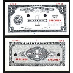 Central Bank of the Philippines, 1951 Uniface Front & Back Essay Banknote.