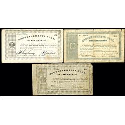 Gouvernements Noot, 1900-1901 Banknote Trio.