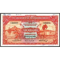 Government of Trinidad & Tabago, 1935 Specimen Banknote.