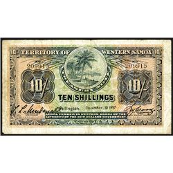 Territory of Western Samoa. 10 Shillings, 1957.