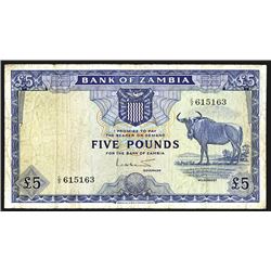 Bank of Zambia, ND (1964) Issued Banknote.