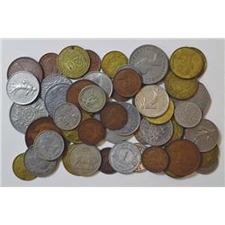 World Coin Assortment. Lot of 54 Pieces.