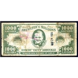 Paramount's Brewster's Millions 1924 Advertising Note