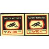 Image 1 : Safety matches, Avion USSR. Two labels. NOS