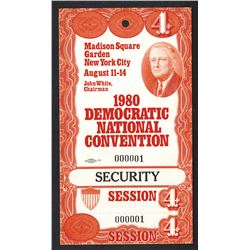 1980 Democratic National Convention Pass