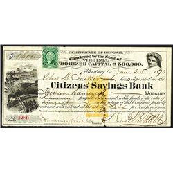 Citizens' Savings Bank With Imprinted Revenue RN-B24.