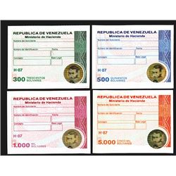Tax Paid Adhesive Revenue Stamps with holograms from Venezuela.