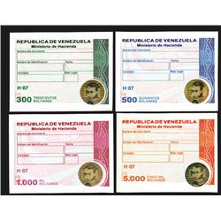 Tax Paid Adhesive Revenue Stamps with holograms from Venezuela.