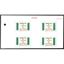 Jamaica Tax Stamp specimen sheet.