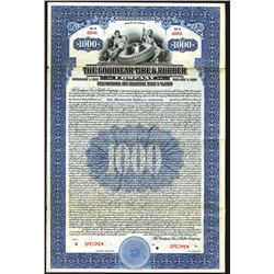 Goodyear Tire & Rubber Co. 1927 Specimen Bond.