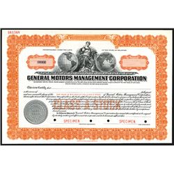 General Motors Management Corp., 1930 Specimen Stock Certificate.