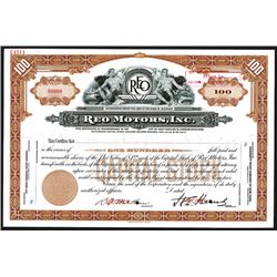 REO Motors, Inc., ND ca.1920-40's) Specimen Stock Certificate.