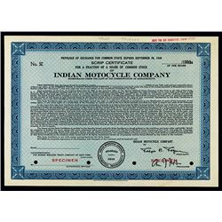 Indian Motorcycle Co., Specimen Stock.