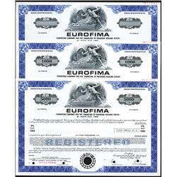 Eurofima, 1975 Specimen Bond Trio - Railroad Related.