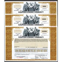 European Economic Community, 1979 Specimen Bond Trio.