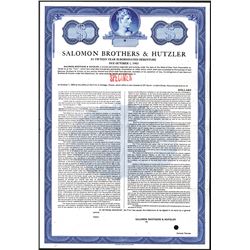 Salomon Brothers & Hutzler Specimen Bond.