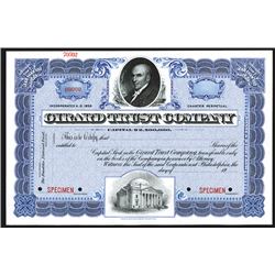 Girard Trust Company Specimen Shares. CA 1900.